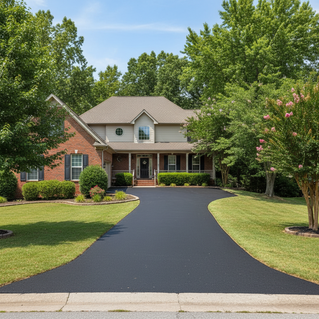 Completed asphalt sealcoating work at a residential property in Bentonville, AR