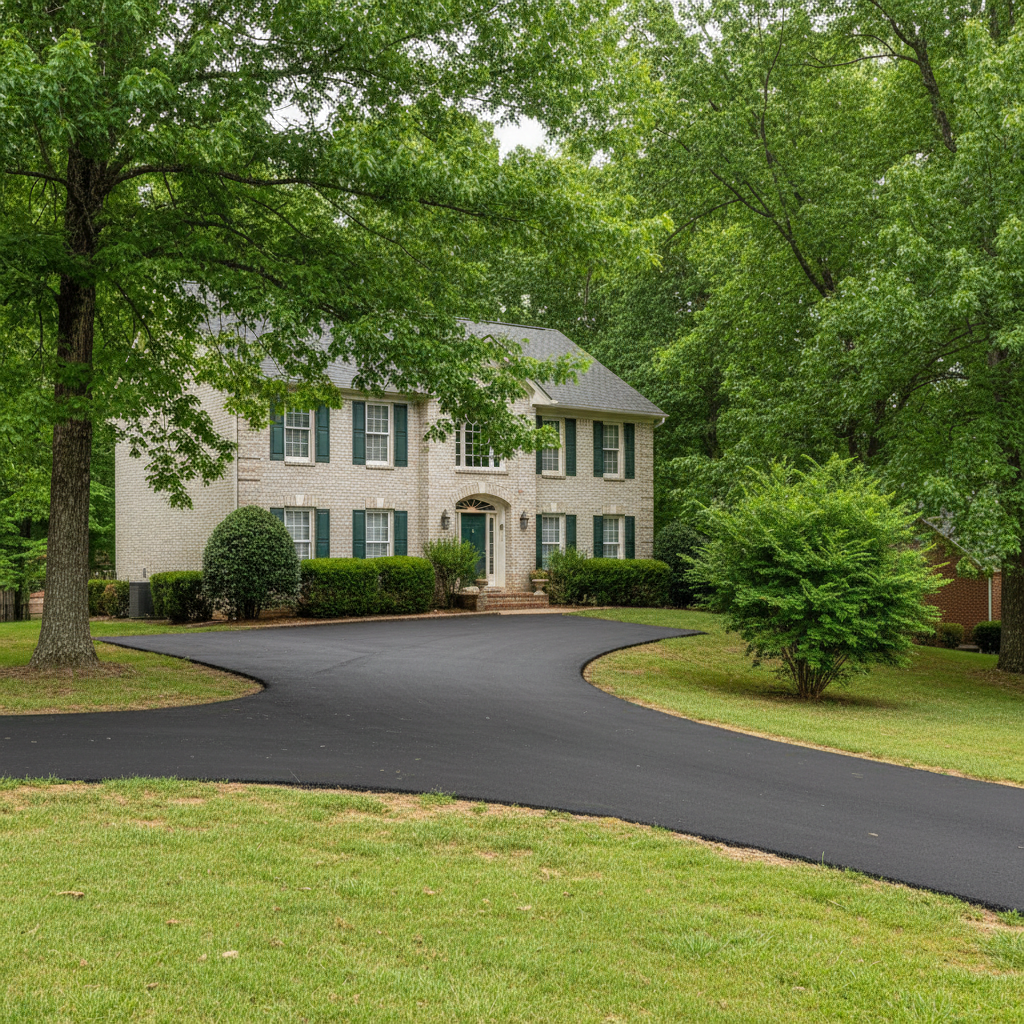 Completed asphalt repair work at a residential property in Bentonville, AR