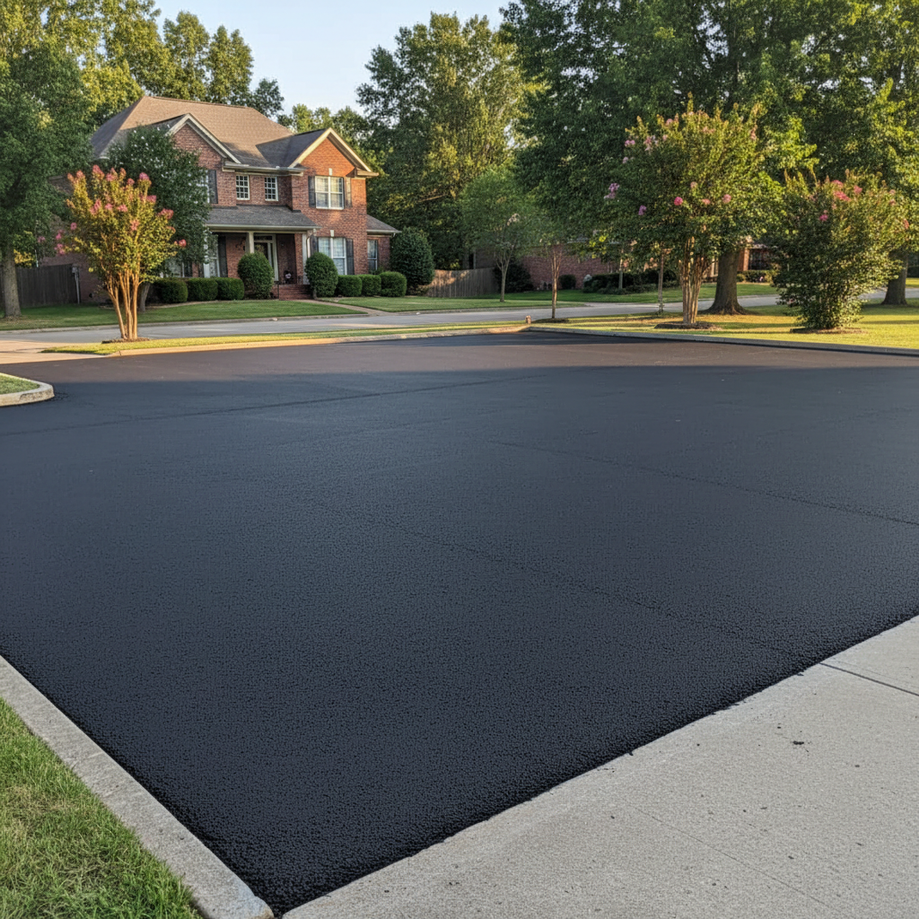 Completed parking lot paving work at a residential property in Fort Smith, AR