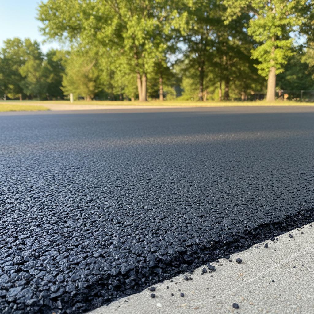 Completed parking lot paving work at a residential property in Springdale, AR