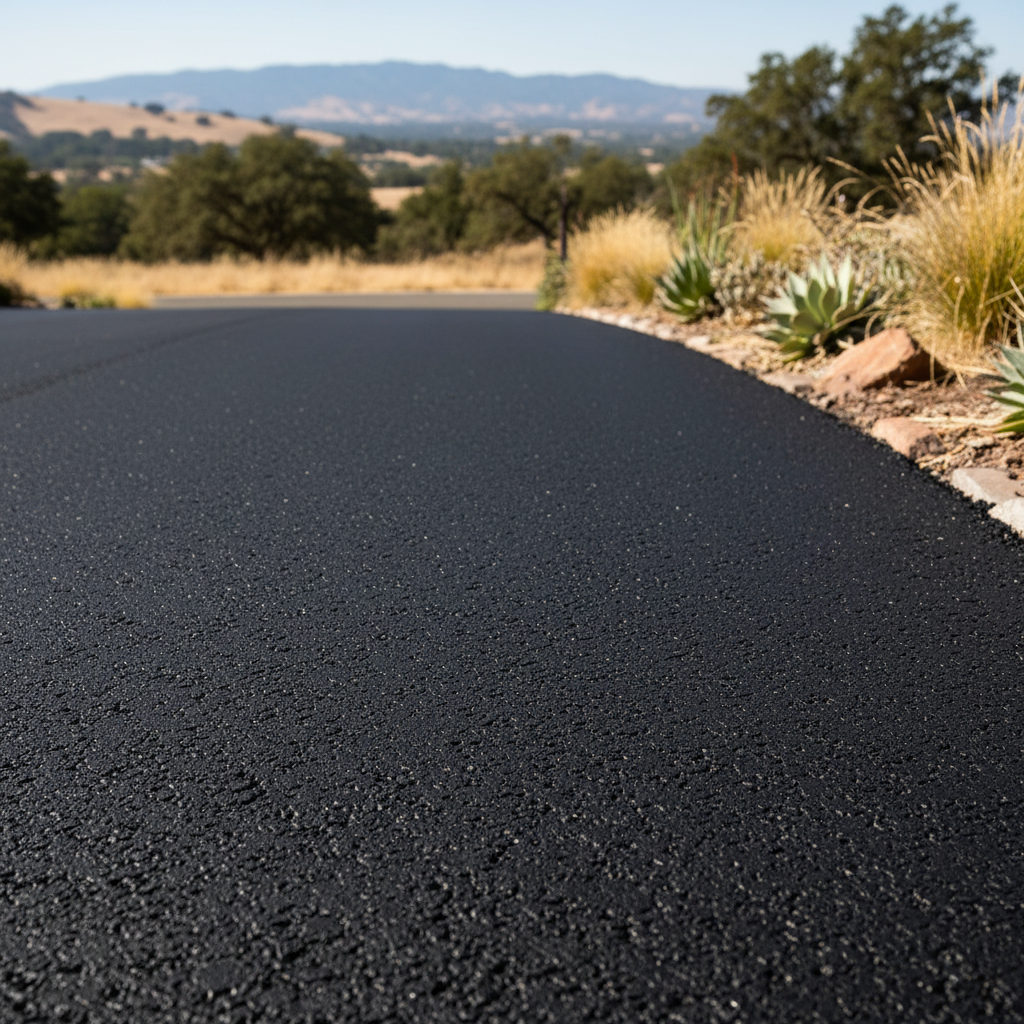 Completed residential asphalt work at a residential property in Kingsburg, CA