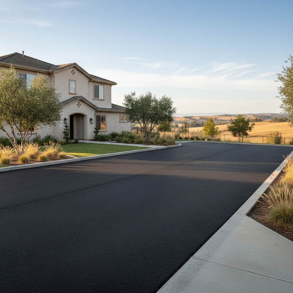Completed commercial asphalt work at a residential property in Madera, CA