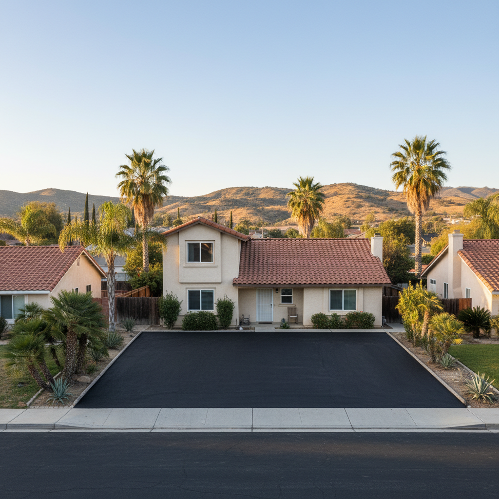 Completed commercial asphalt work at a residential property in Pomona, CA