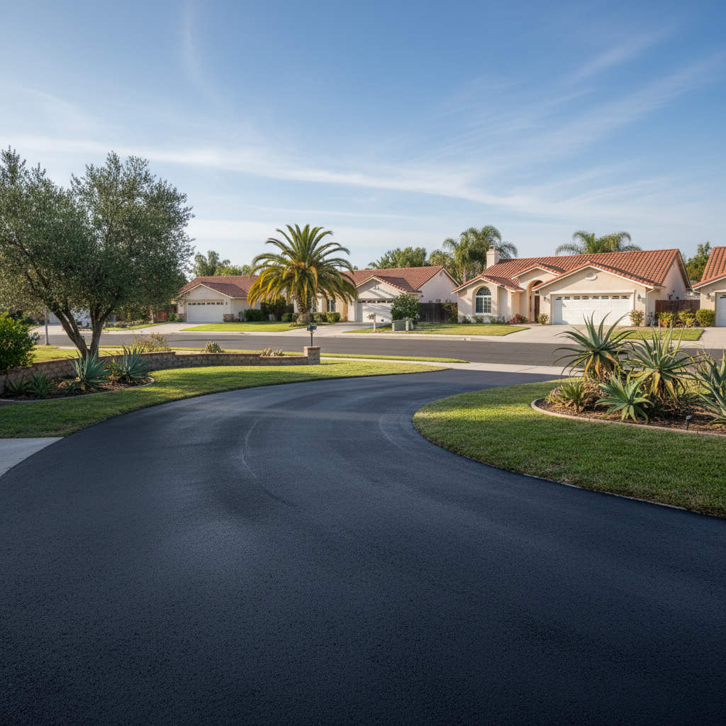 Completed slurry coating work at a residential property in Costa Mesa, CA