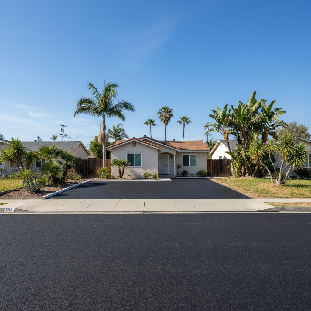 Completed slurry coating work at a residential property in Inglewood, CA