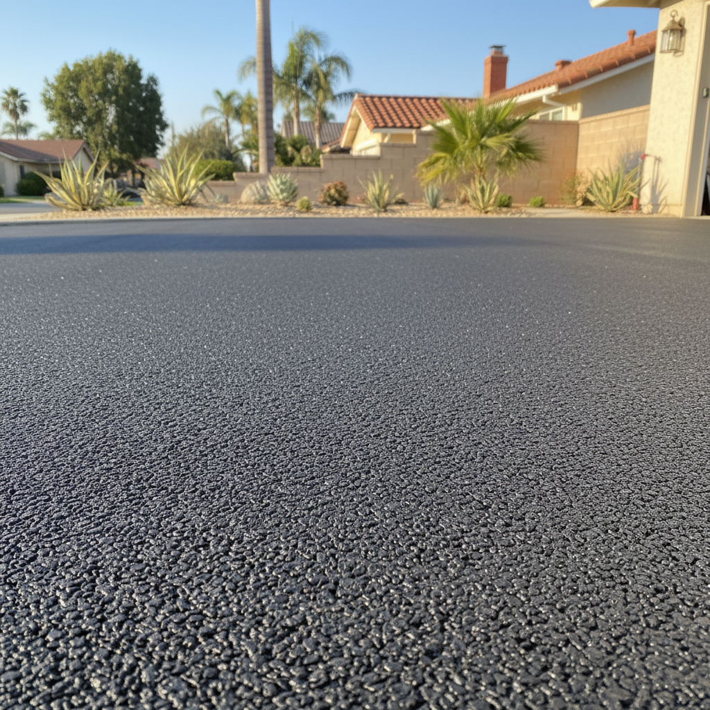 Completed asphalt milling work at a residential property in Costa Mesa, CA