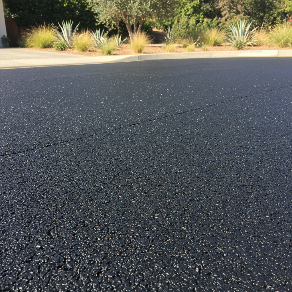 Completed driveway paving work at a residential property in Palo Alto, CA