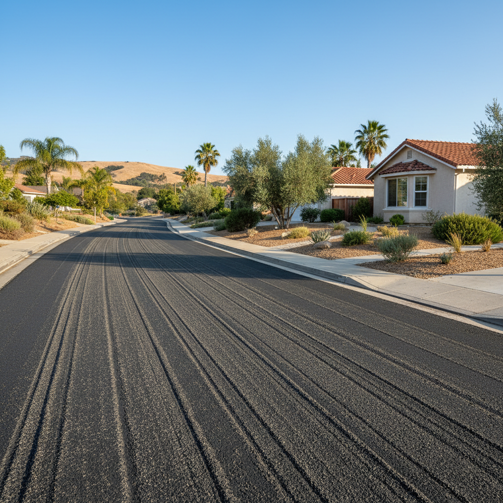 Completed asphalt milling work at a residential property in San Jose, CA