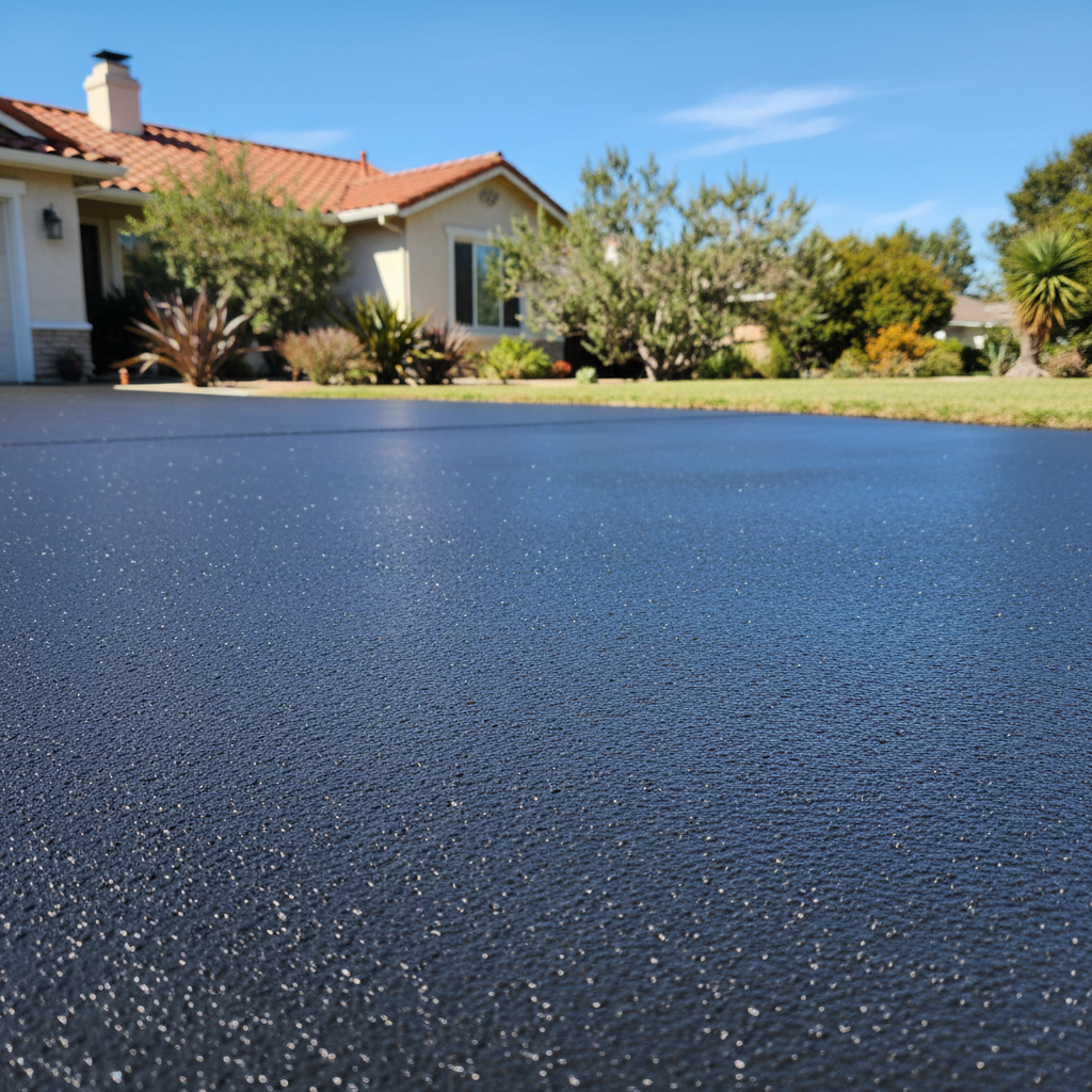 Completed slurry coating work at a residential property in Burlingame, CA