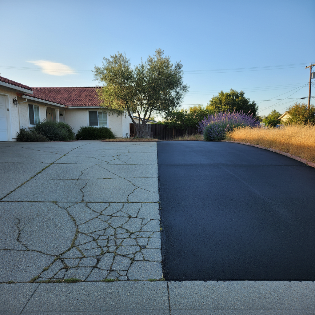 Completed slurry coating work at a residential property in Fremont, CA