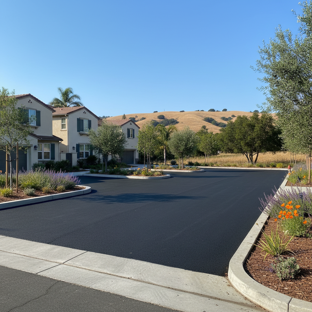 Completed commercial asphalt work at a residential property in Fremont, CA