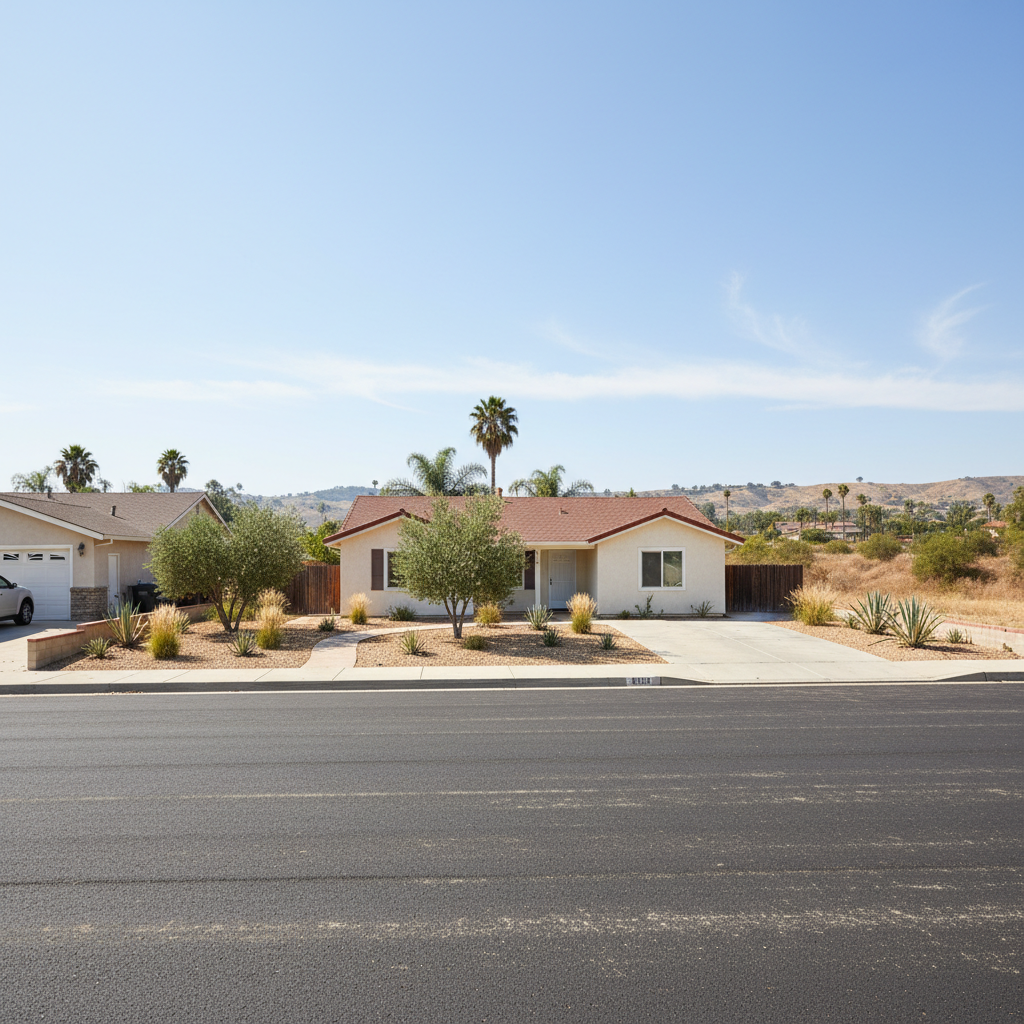Completed asphalt milling work at a residential property in Murrieta, CA
