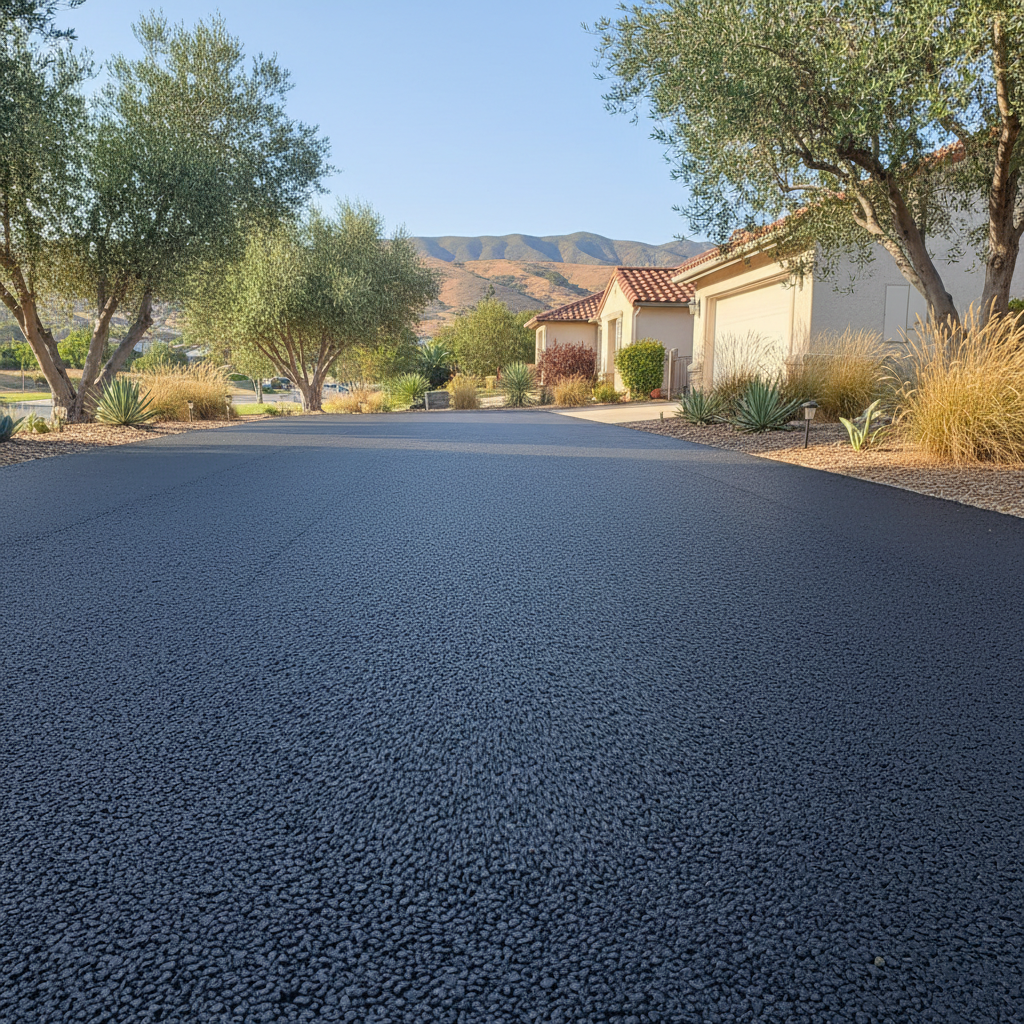 Completed residential asphalt work at a residential property in La Mesa, CA