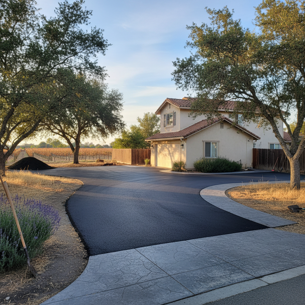Completed commercial asphalt work at a residential property in Lodi, CA