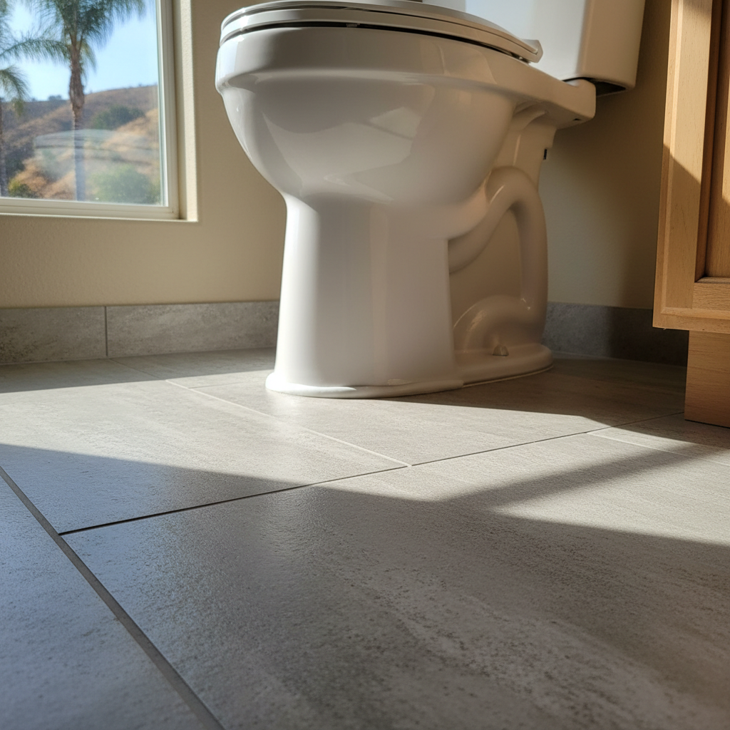 Completed toilet installation work at a residential property in La puente, CA