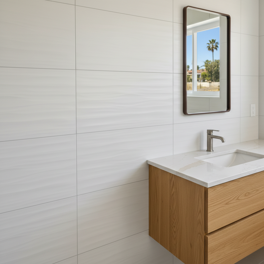 Completed bathroom remodel work at a residential property in Long Beach, CA