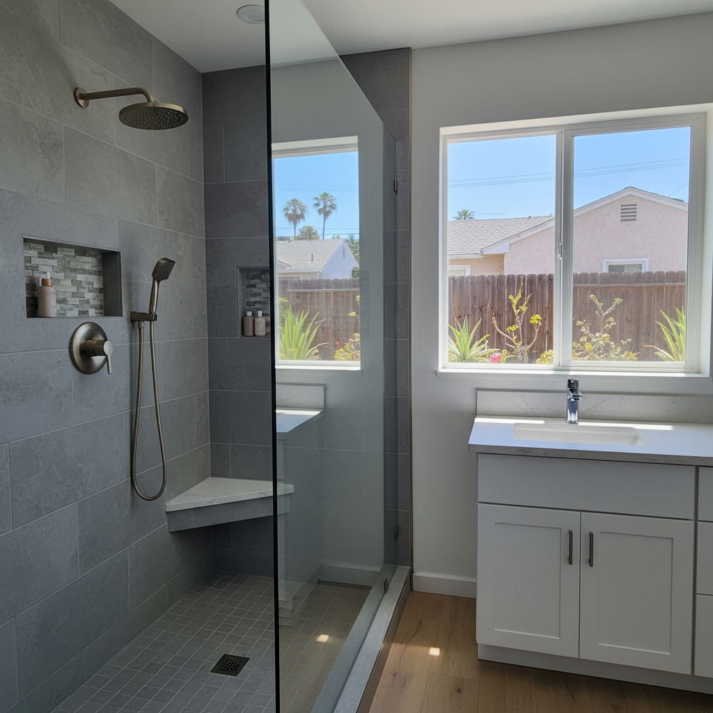 Completed plumbing work work at a residential property in Long Beach, CA