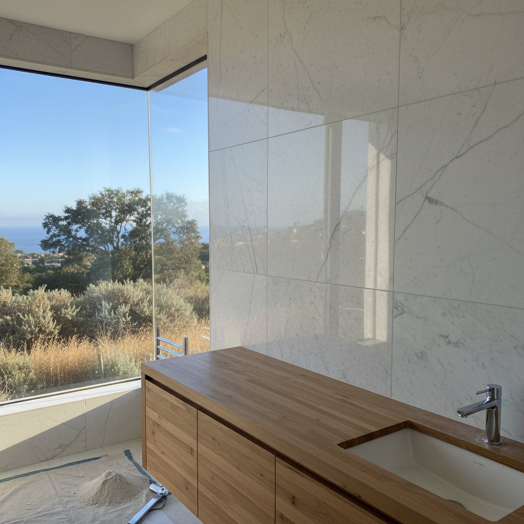 Completed bathroom expansion work at a residential property in Malibu, CA
