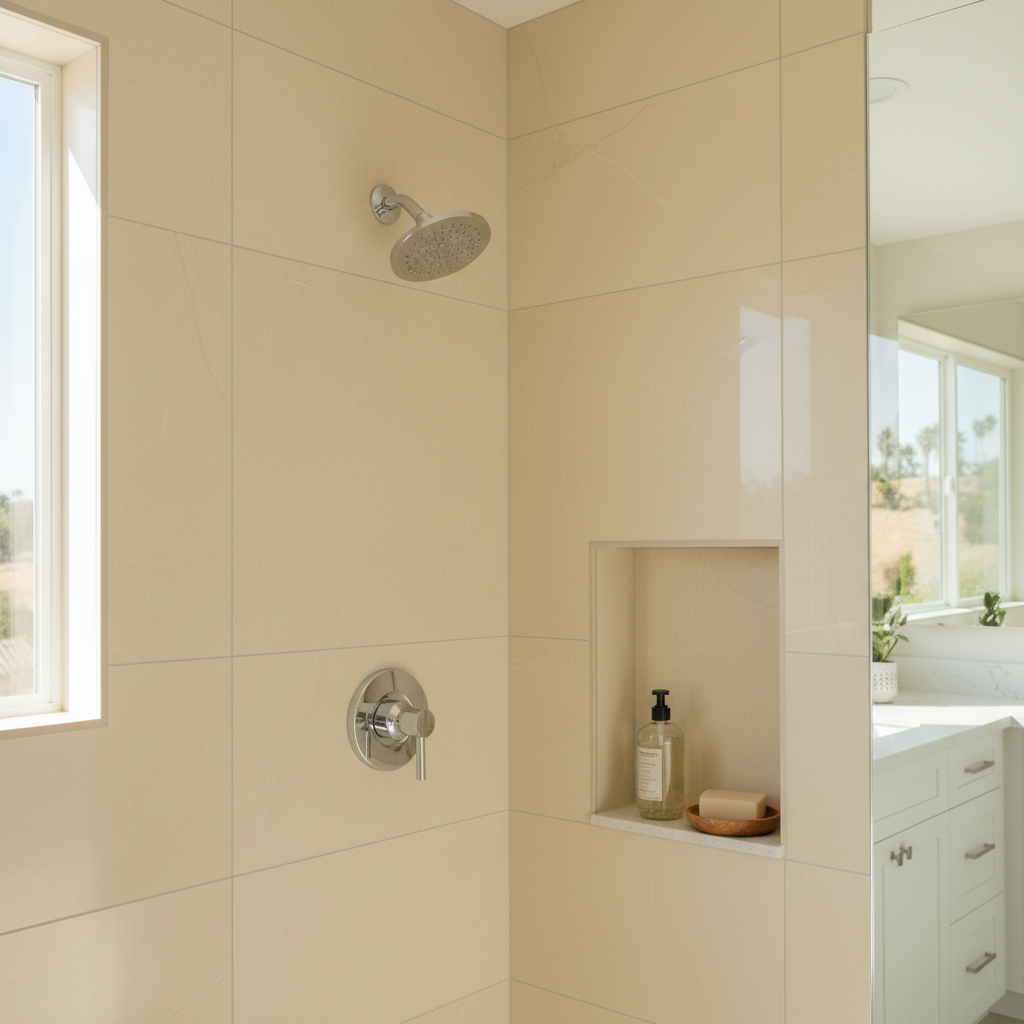 Completed shower replacement work at a residential property in Montebello, CA