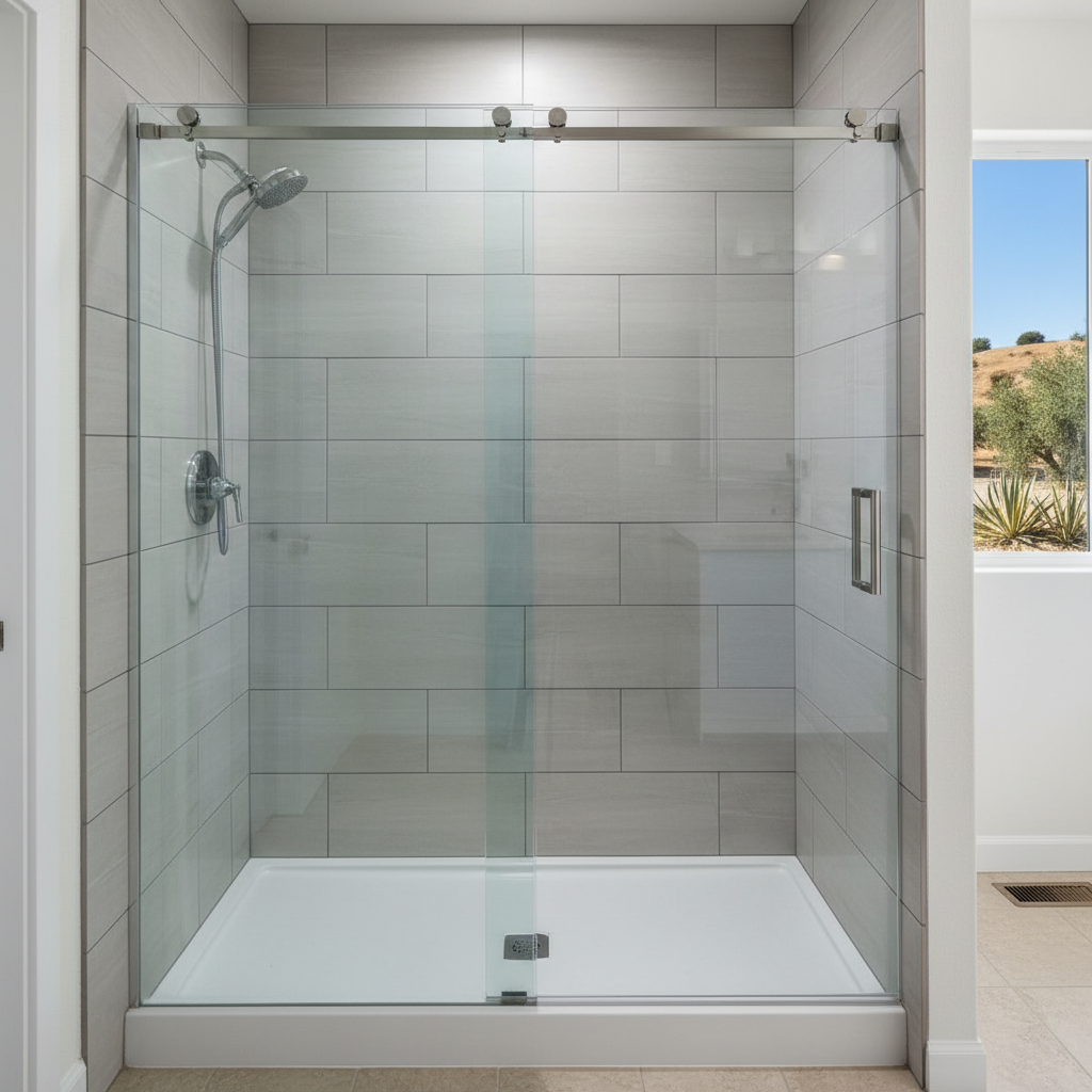 Completed shower replacement work at a residential property in Pomona, CA