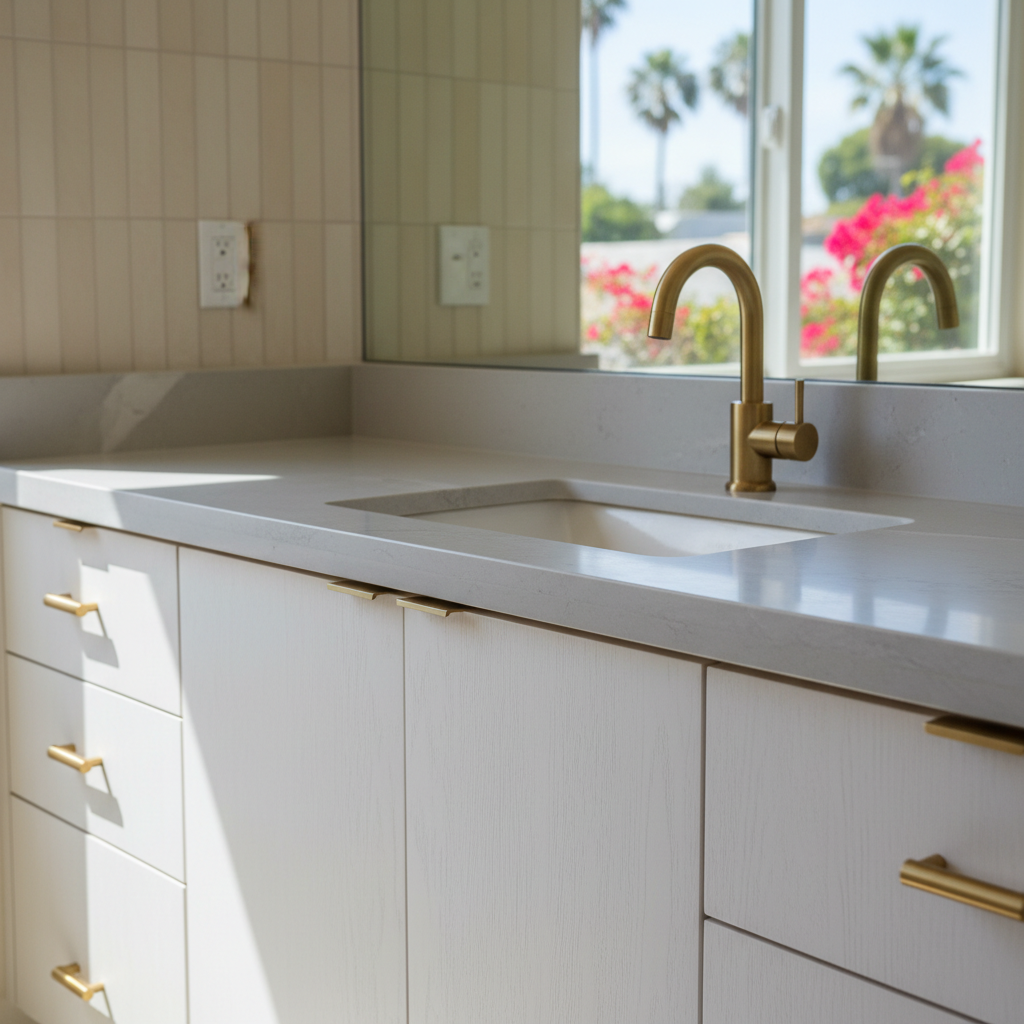 Completed vanity and sink installation work at a residential property in West Hollywood, CA