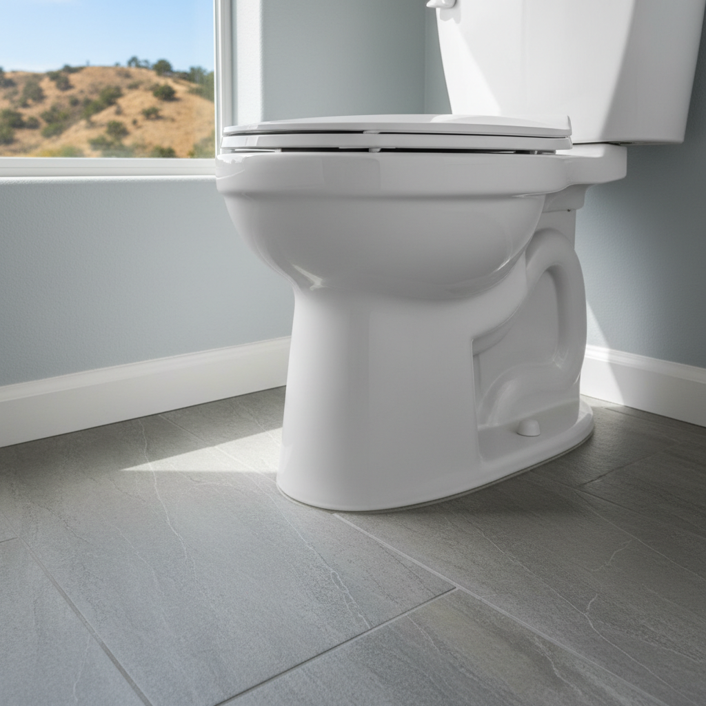 Completed toilet installation work at a residential property in Whittier, CA