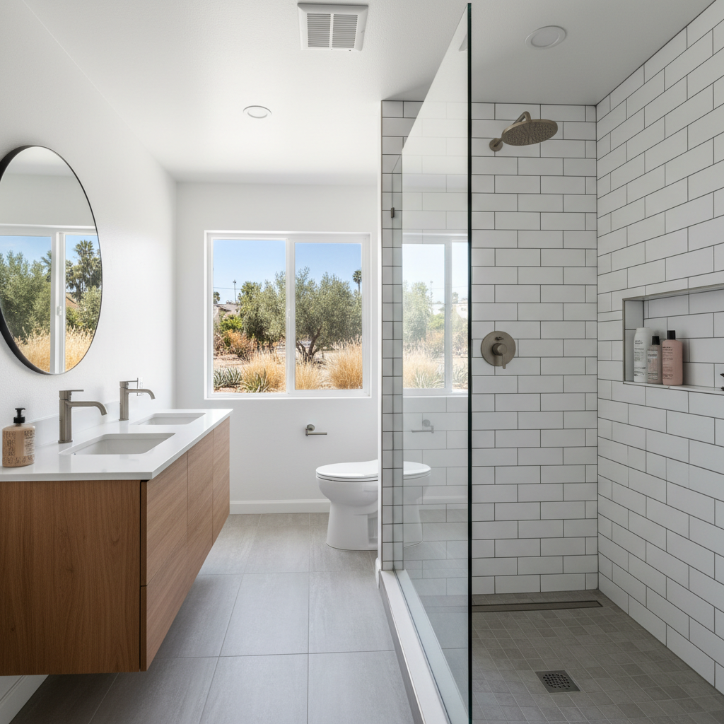 Completed tile and flooring installation work at a residential property in Whittier, CA