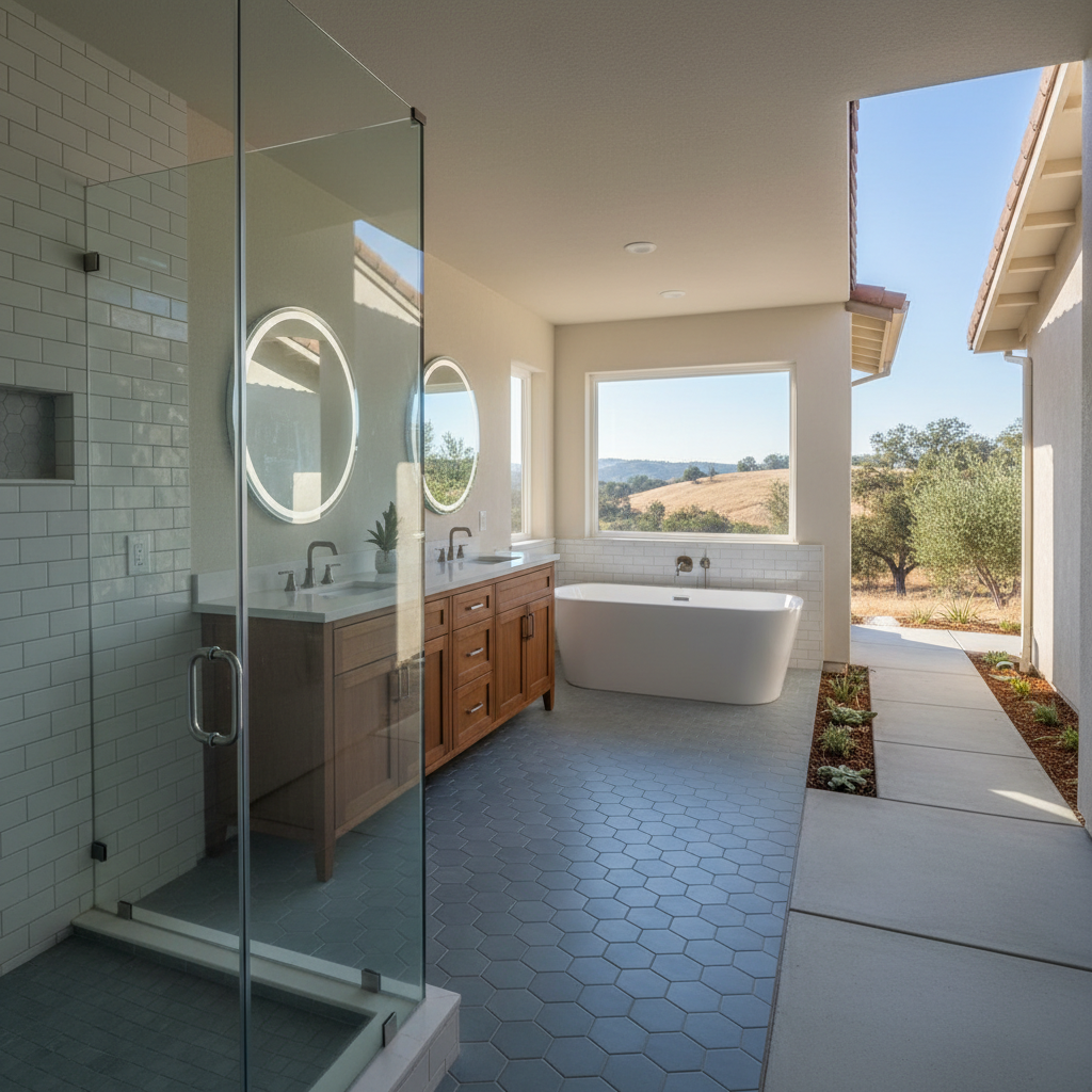 Completed bathroom remodel work at a residential property in Folsom, CA