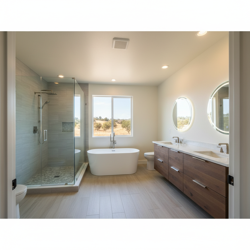 Completed bathroom modernization work at a residential property in El Dorado Hills, CA
