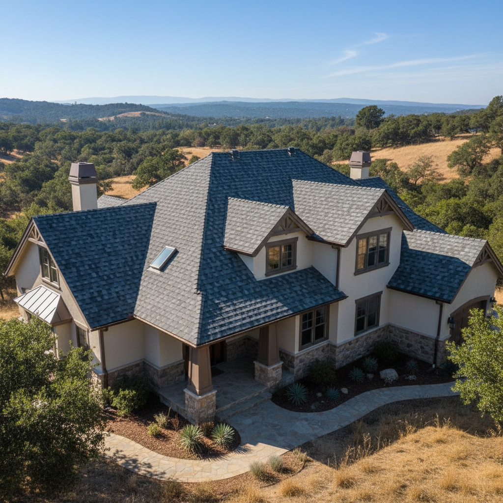 Completed new construction roofing work at a residential property in El Dorado Hills, CA