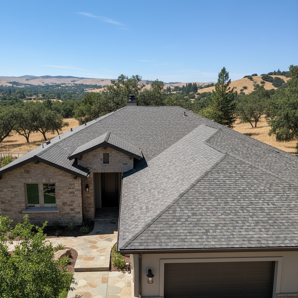 Completed new construction roofing work at a residential property in El Dorado Hills, CA