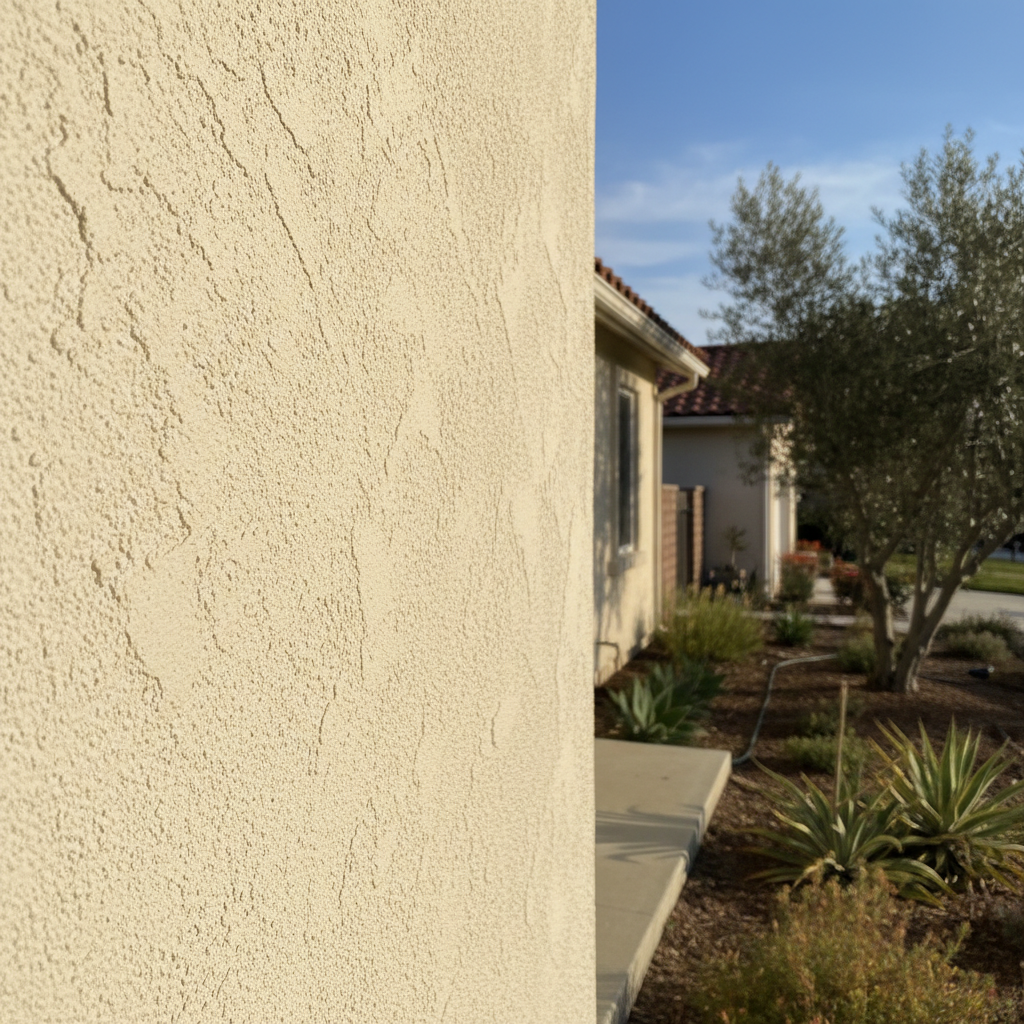 Completed stucco installation work at a residential property in Pasadena, CA