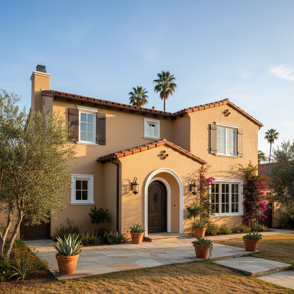 Completed stucco replacement work at a residential property in Los Angeles, CA