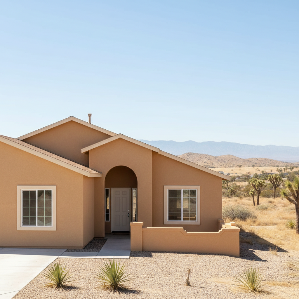 Completed residential stucco work at a residential property in Victorville, CA