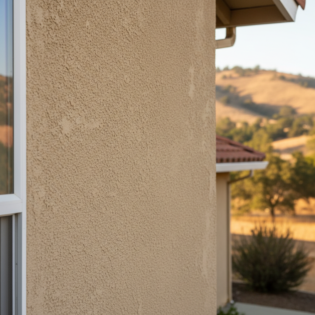 Completed stucco installation work at a residential property in Sacramento, CA