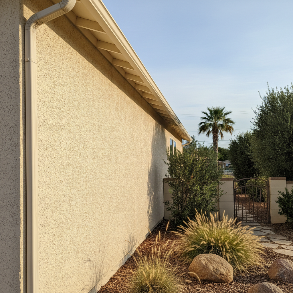 Completed residential stucco work at a residential property in Fresno, CA