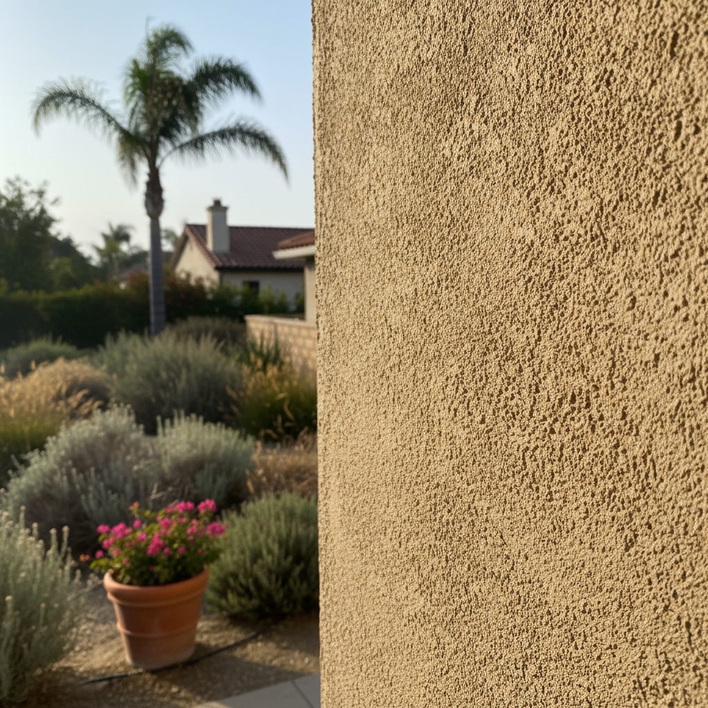 Completed stucco installation work at a residential property in San Diego, CA