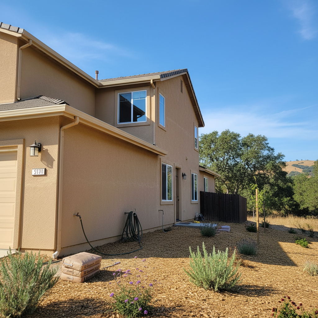 Completed stucco removal work at a residential property in Lodi, CA