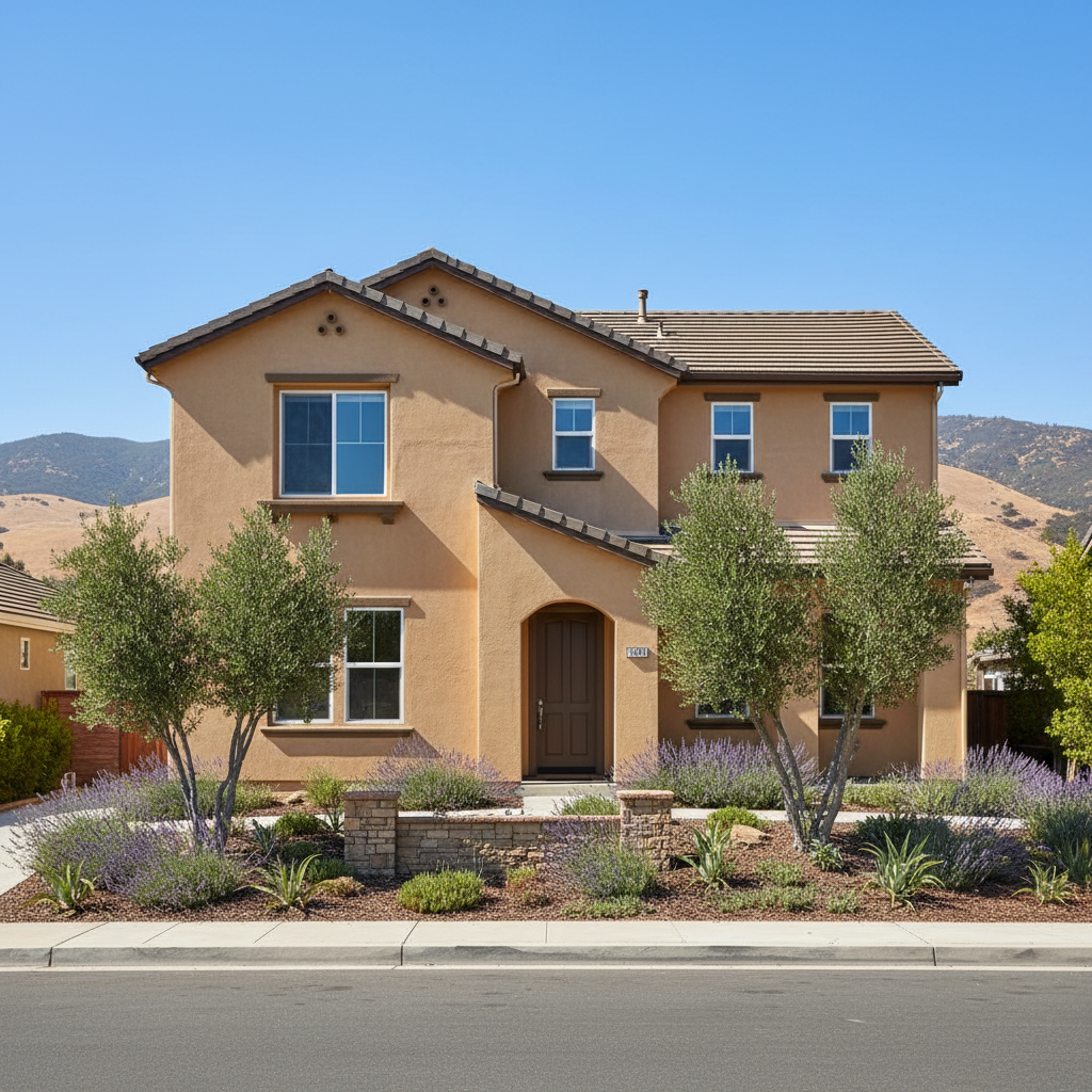 Completed stucco replacement work at a residential property in Cupertino, CA