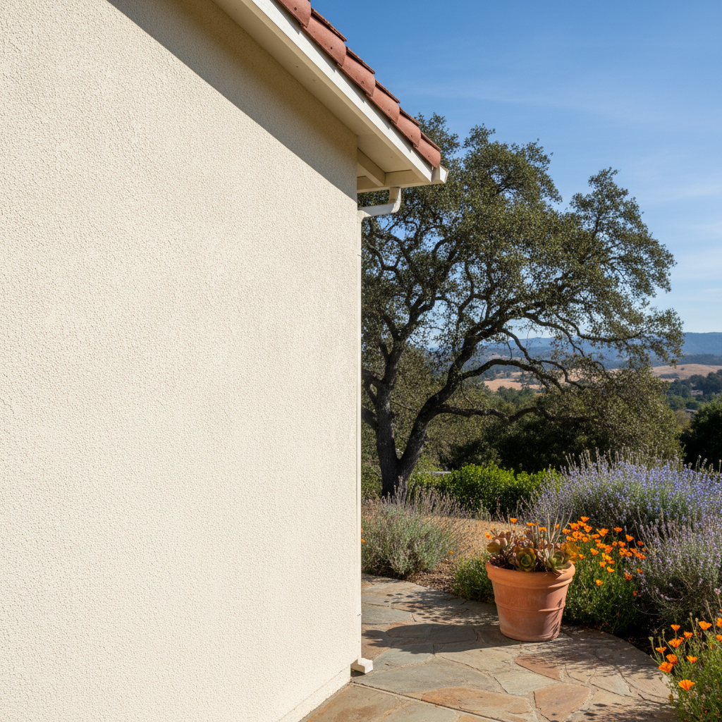 Completed residential stucco work at a residential property in Berkeley, CA
