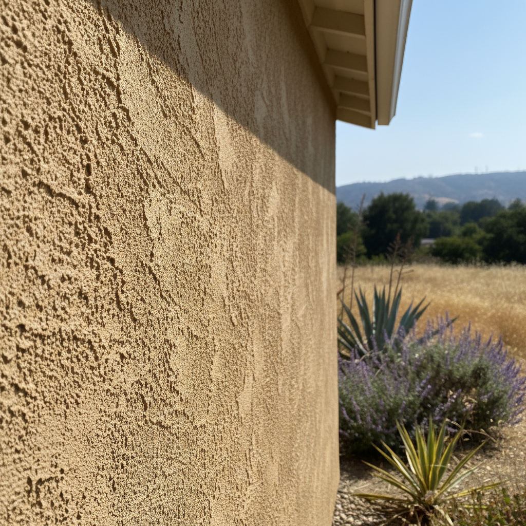 Completed stucco installation work at a residential property in Campbell, CA
