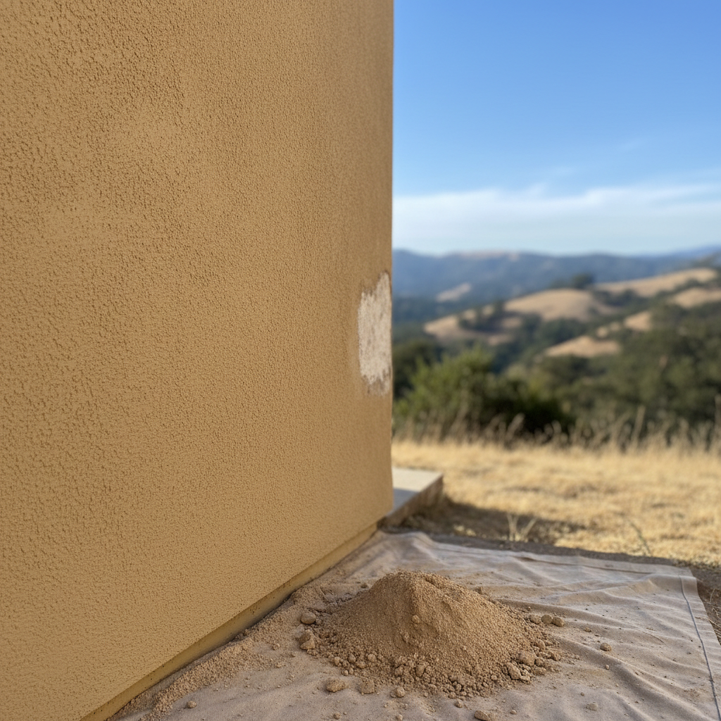 Completed stucco removal work at a residential property in Portola Valley, CA