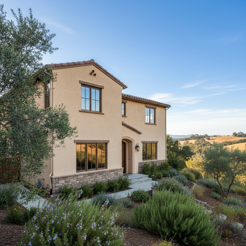 Completed stucco removal work at a residential property in Portola Valley, CA