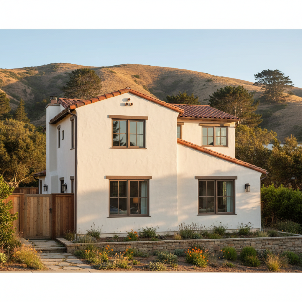 Completed residential stucco work at a residential property in Monterey, CA