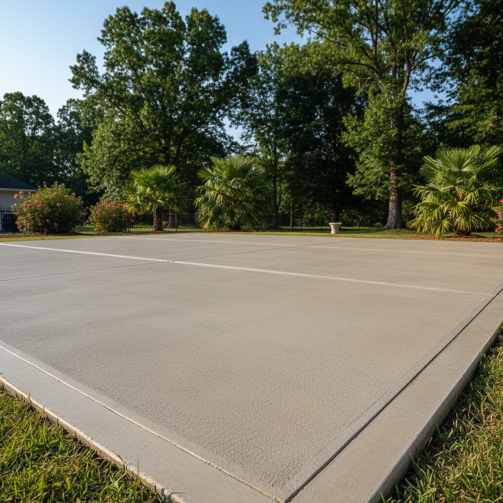 Completed concrete patios work at a residential property in Jesup, GA