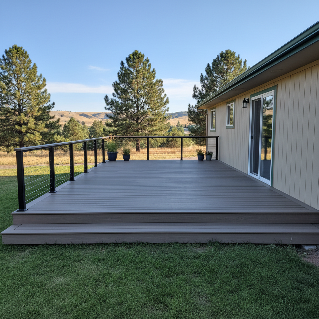 Completed composite decks work at a residential property in Boise, ID