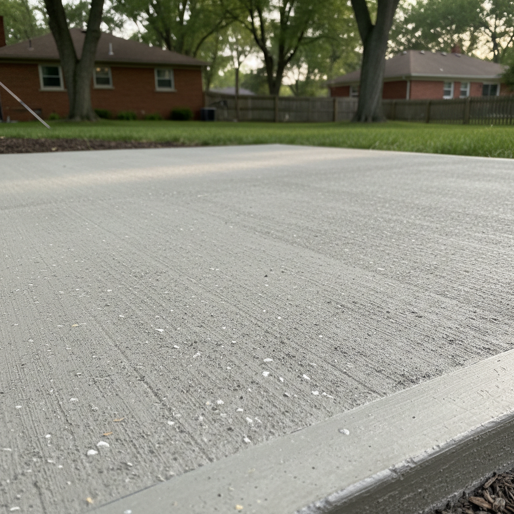 Completed concrete installation work at a residential property in Evanston, IL