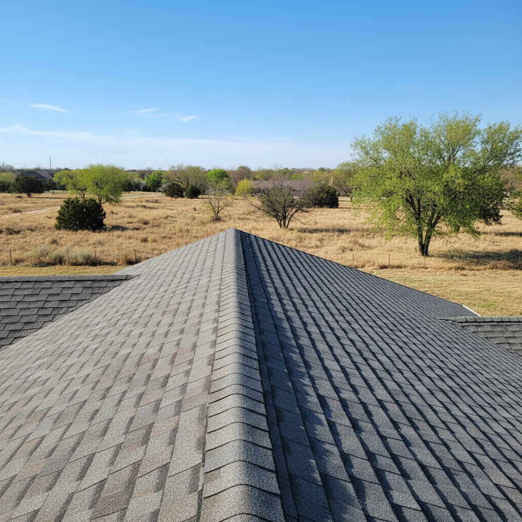 Completed roof repair work at a residential property in Garden City, KS