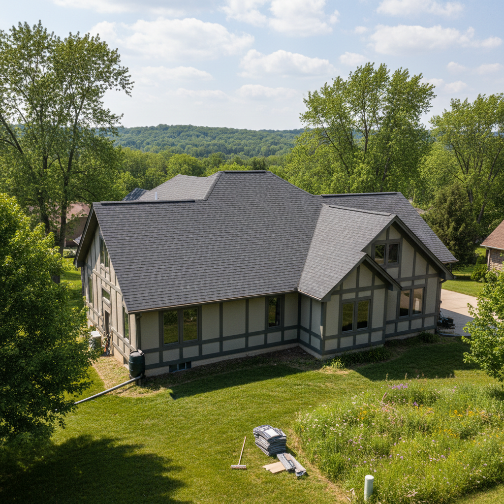 Completed new construction roofing work at a residential property in Leavenworth, KS