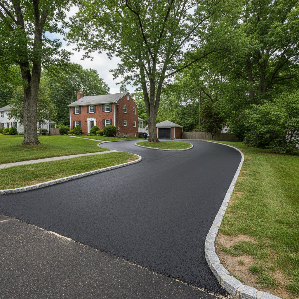 Completed slurry coating work at a residential property in Boston, MA